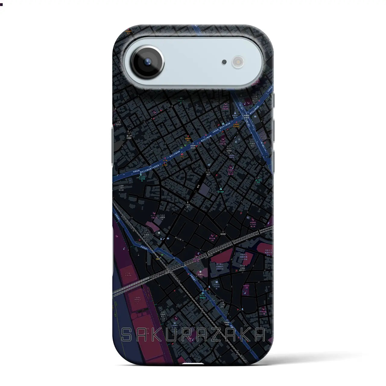 【桜坂(東京都)】地図柄iPhoneケース(バックカバータイプ)