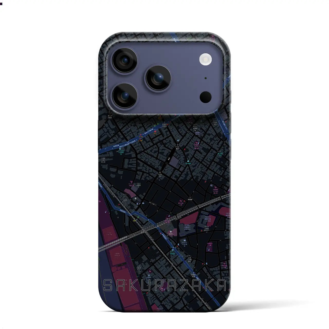 【桜坂(東京都)】地図柄iPhoneケース(バックカバータイプ)