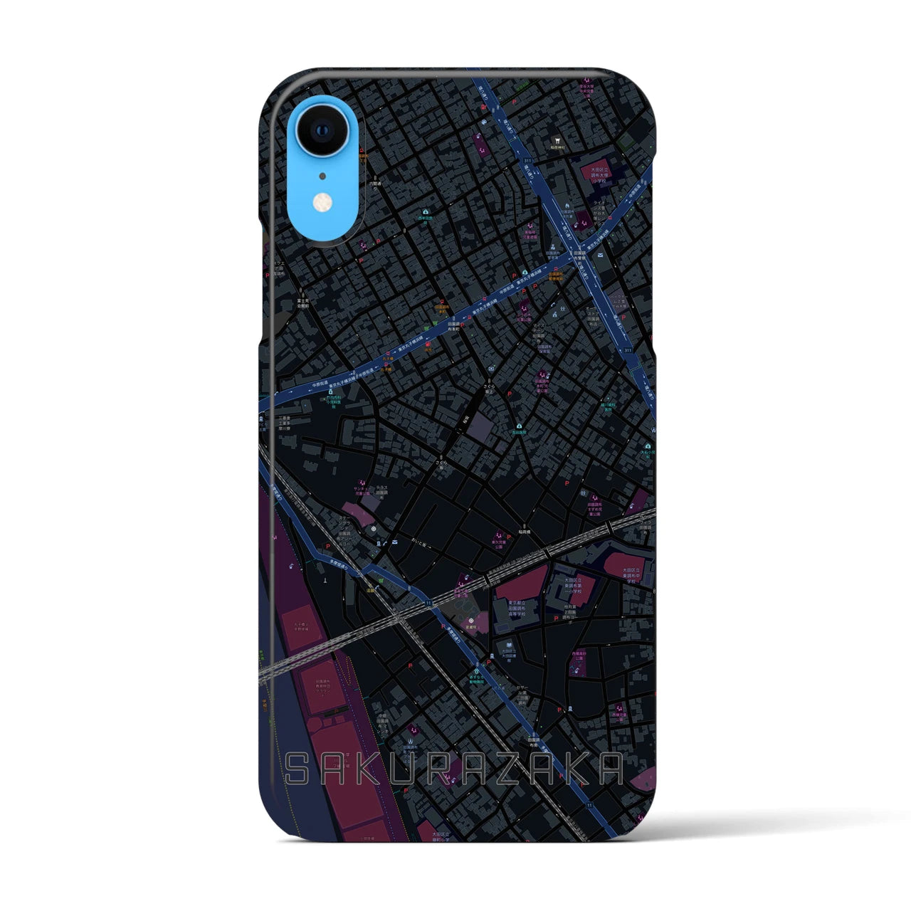 【桜坂(東京都)】地図柄iPhoneケース(バックカバータイプ)
