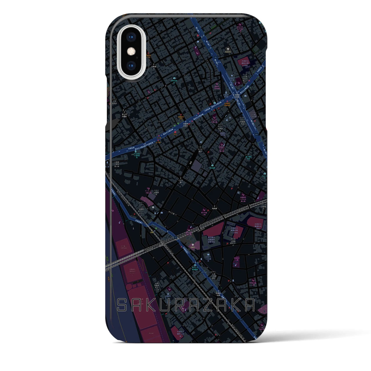 【桜坂(東京都)】地図柄iPhoneケース(バックカバータイプ)