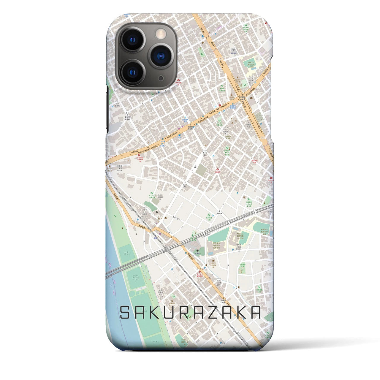【桜坂(東京都)】地図柄iPhoneケース(バックカバータイプ)