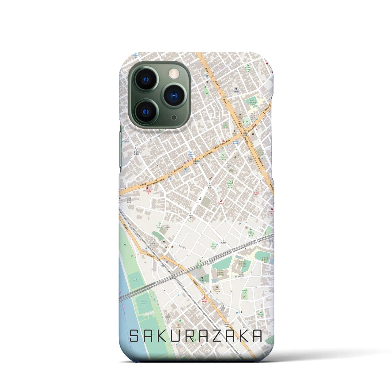 【桜坂(東京都)】地図柄iPhoneケース(バックカバータイプ)