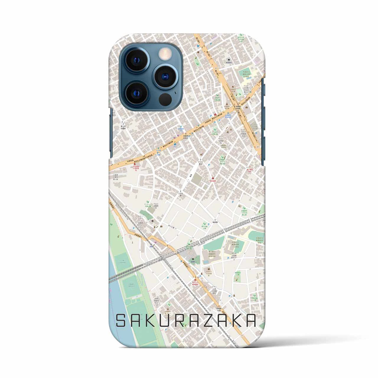 【桜坂(東京都)】地図柄iPhoneケース(バックカバータイプ)