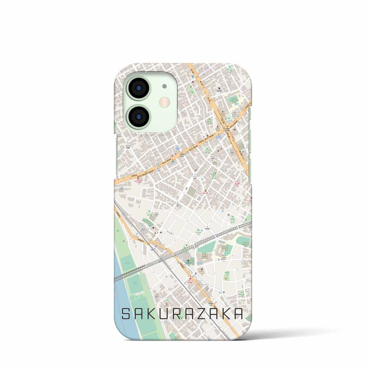 【桜坂(東京都)】地図柄iPhoneケース(バックカバータイプ)