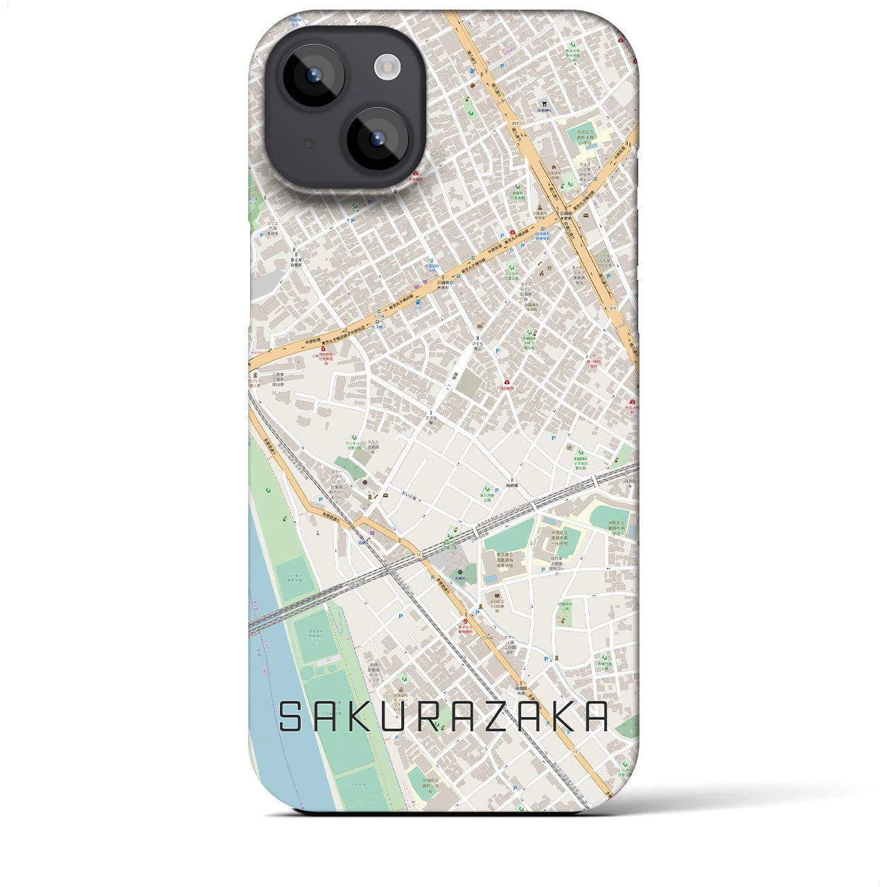 【桜坂(東京都)】地図柄iPhoneケース(バックカバータイプ)