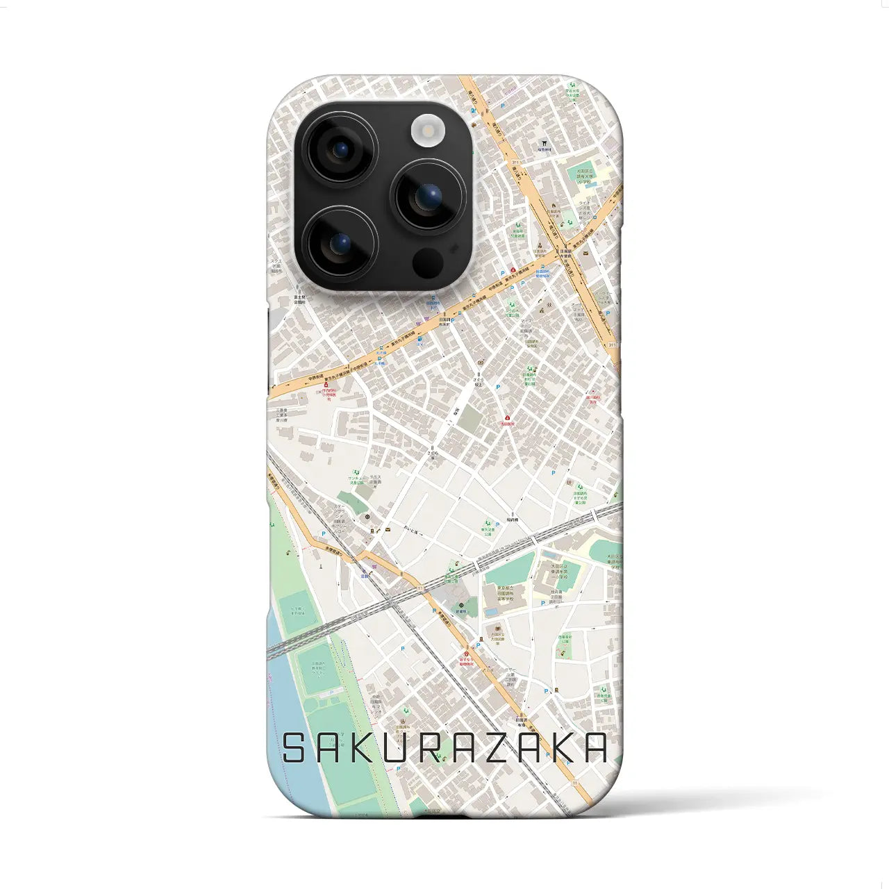【桜坂(東京都)】地図柄iPhoneケース(バックカバータイプ)