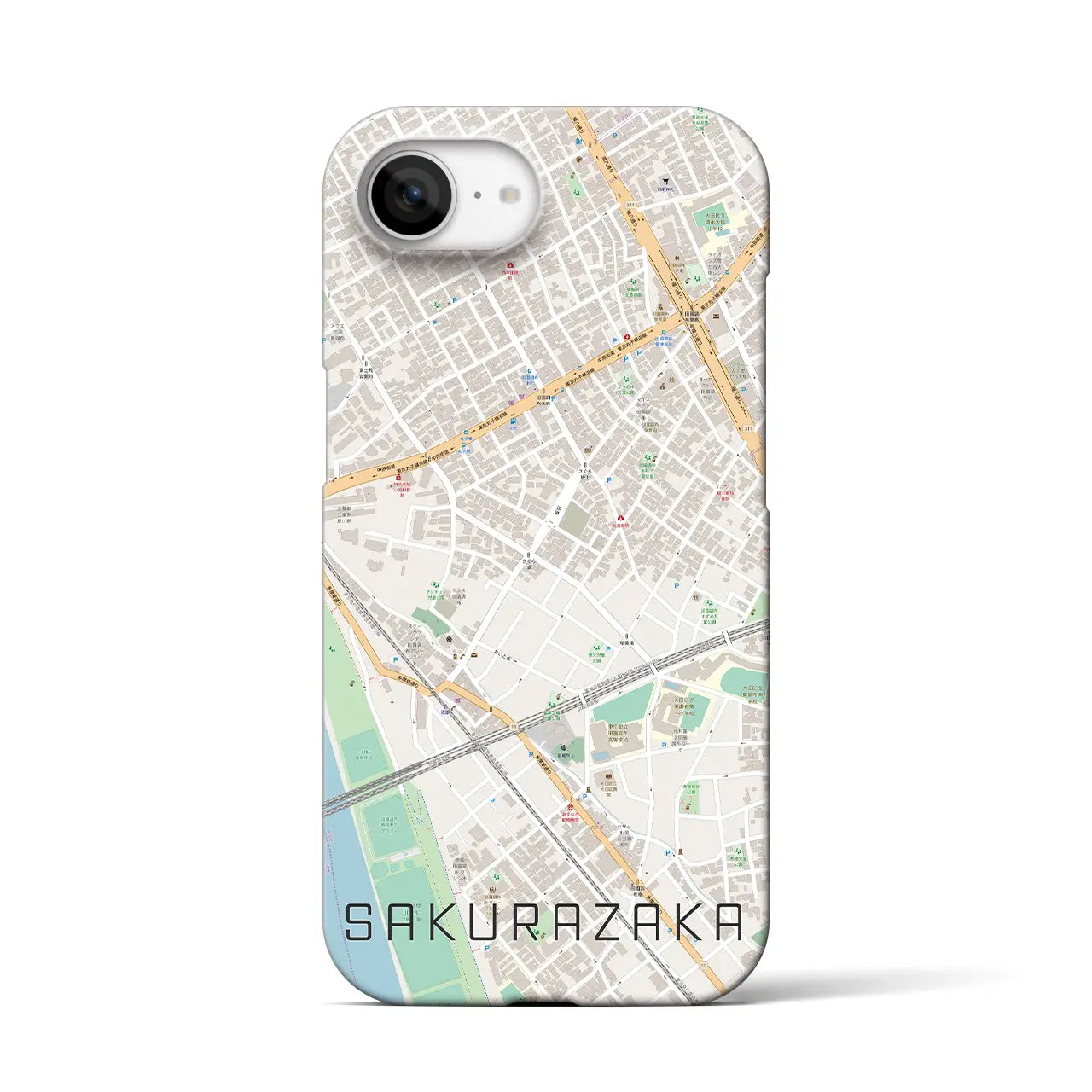 【桜坂(東京都)】地図柄iPhoneケース(バックカバータイプ)