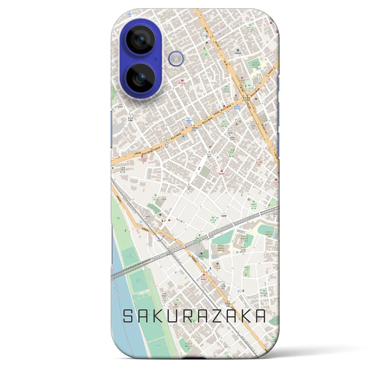 【桜坂(東京都)】地図柄iPhoneケース(バックカバータイプ)