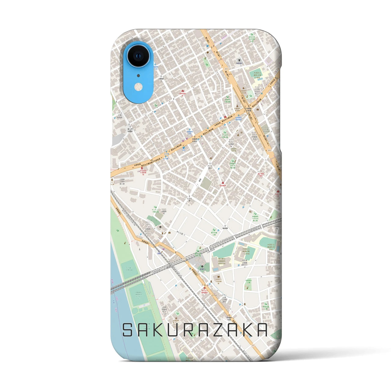 【桜坂(東京都)】地図柄iPhoneケース(バックカバータイプ)