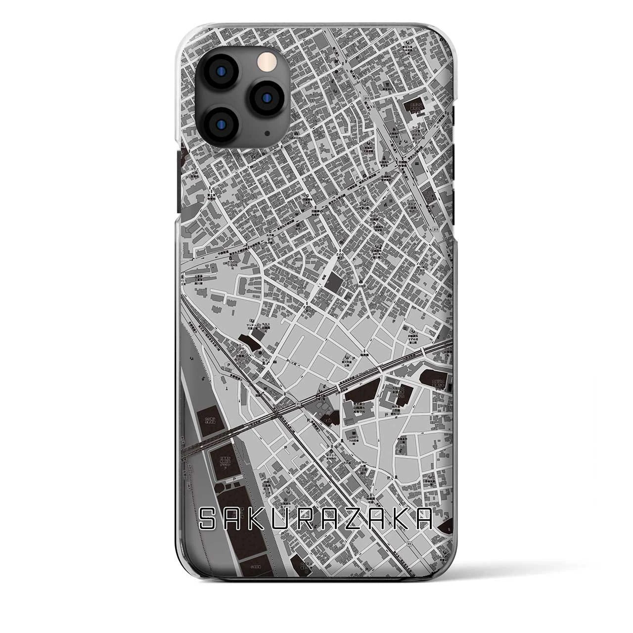 【桜坂(東京都)】地図柄iPhoneケース(クリアタイプ)