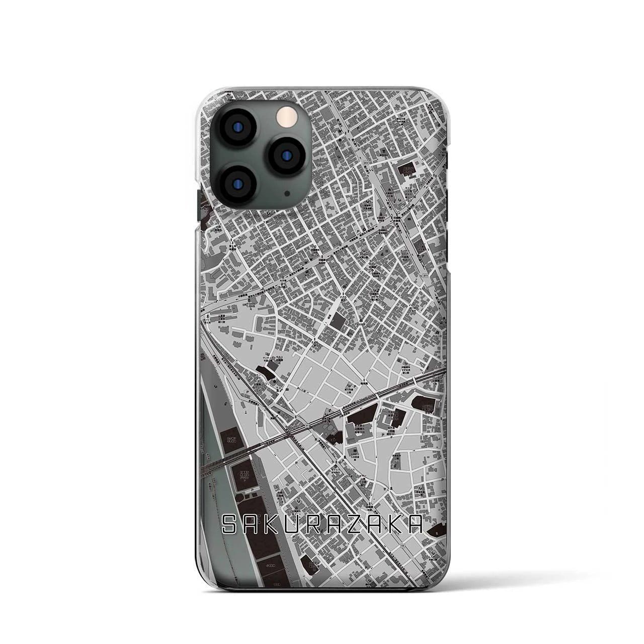 【桜坂(東京都)】地図柄iPhoneケース(クリアタイプ)