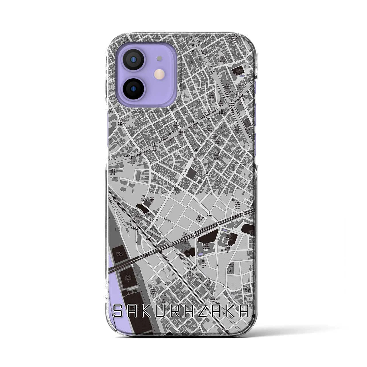 【桜坂(東京都)】地図柄iPhoneケース(クリアタイプ)