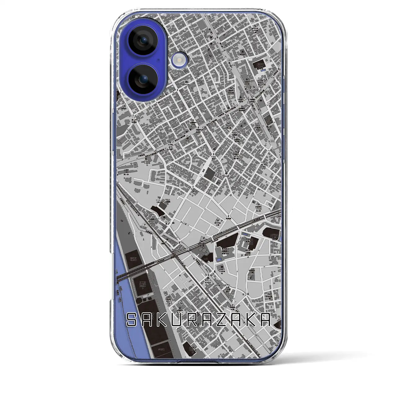 【桜坂(東京都)】地図柄iPhoneケース(クリアタイプ)