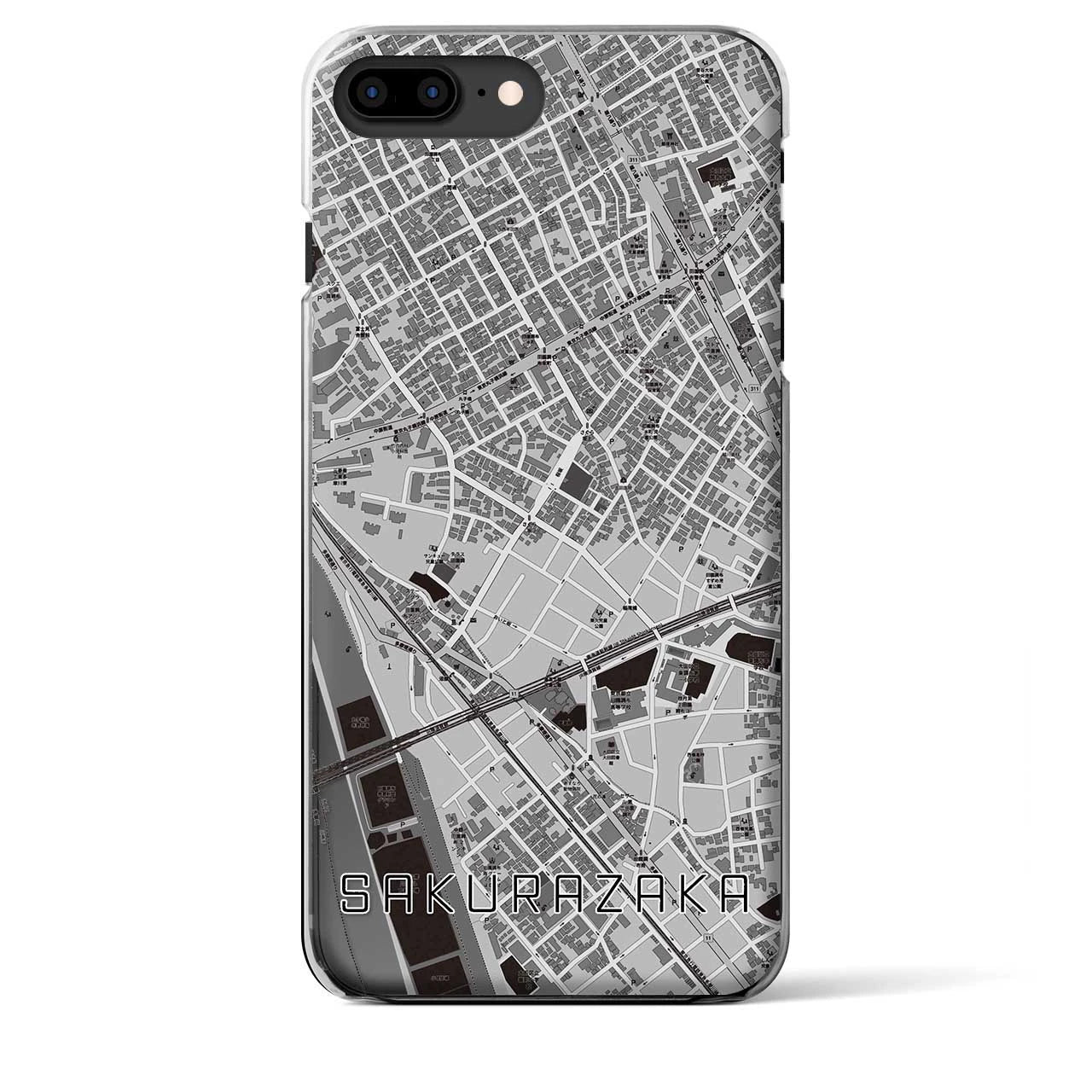 【桜坂(東京都)】地図柄iPhoneケース(クリアタイプ)