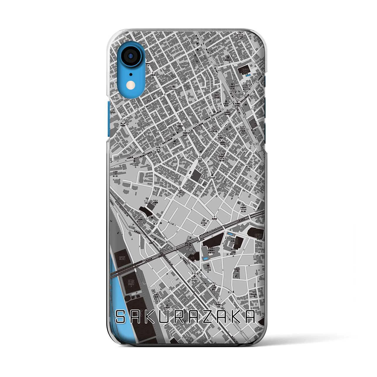 【桜坂(東京都)】地図柄iPhoneケース(クリアタイプ)