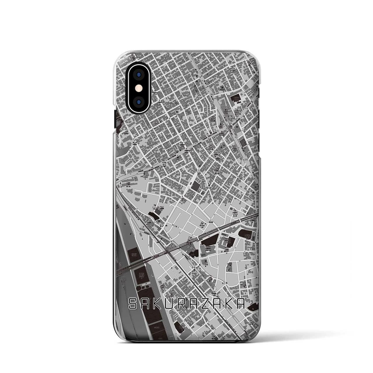 【桜坂(東京都)】地図柄iPhoneケース(クリアタイプ)