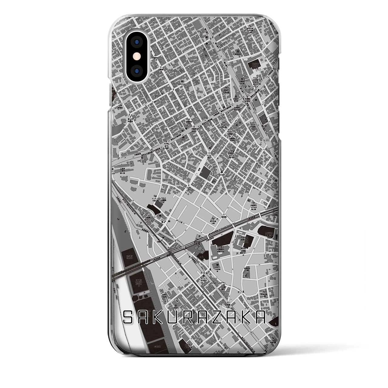 【桜坂(東京都)】地図柄iPhoneケース(クリアタイプ)