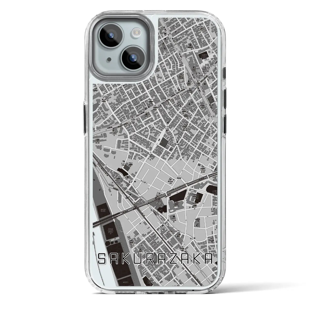 【桜坂(東京都)】地図柄iPhoneケース(MagSafeタイプ)