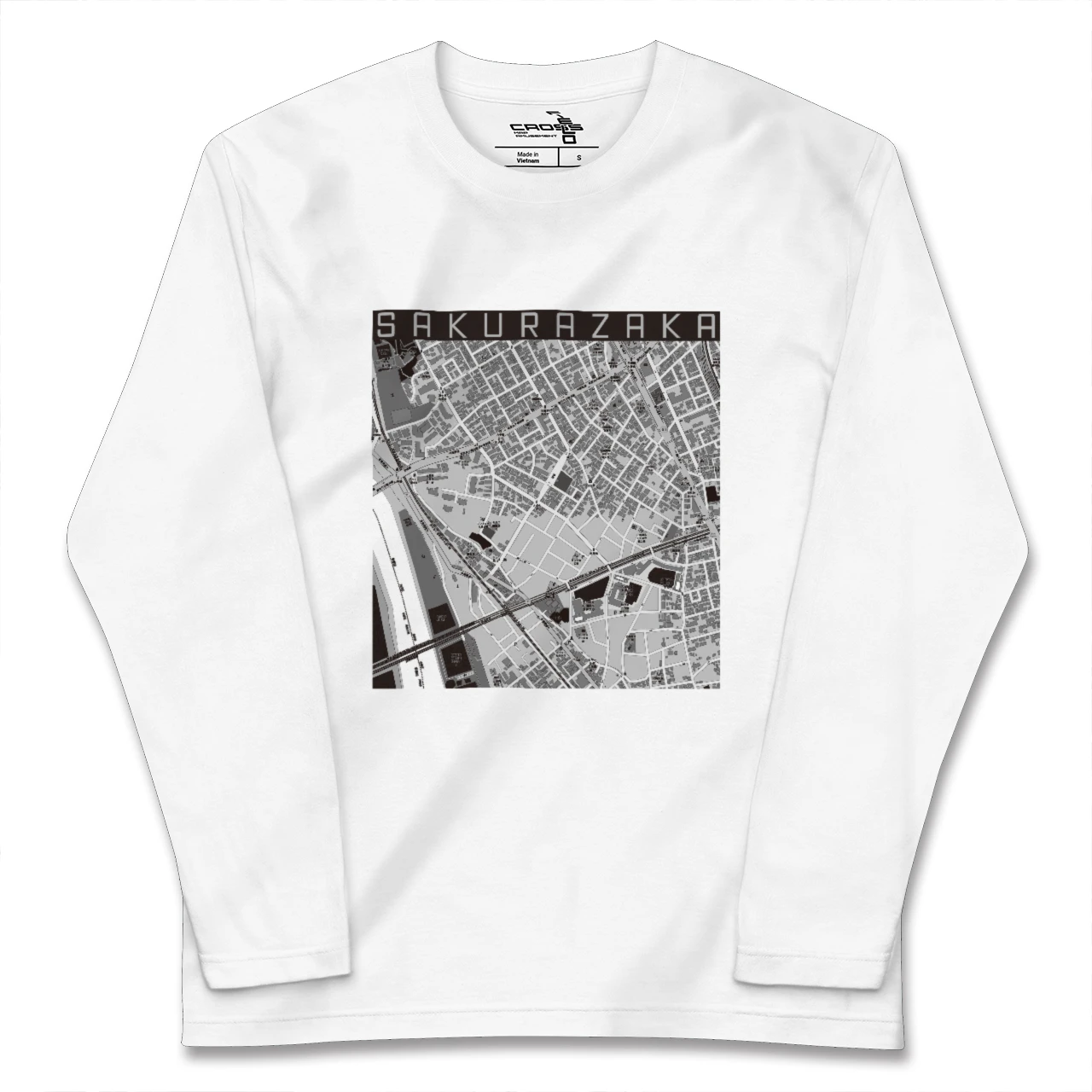 【桜坂(東京都)】地図柄ロングスリーブTシャツ