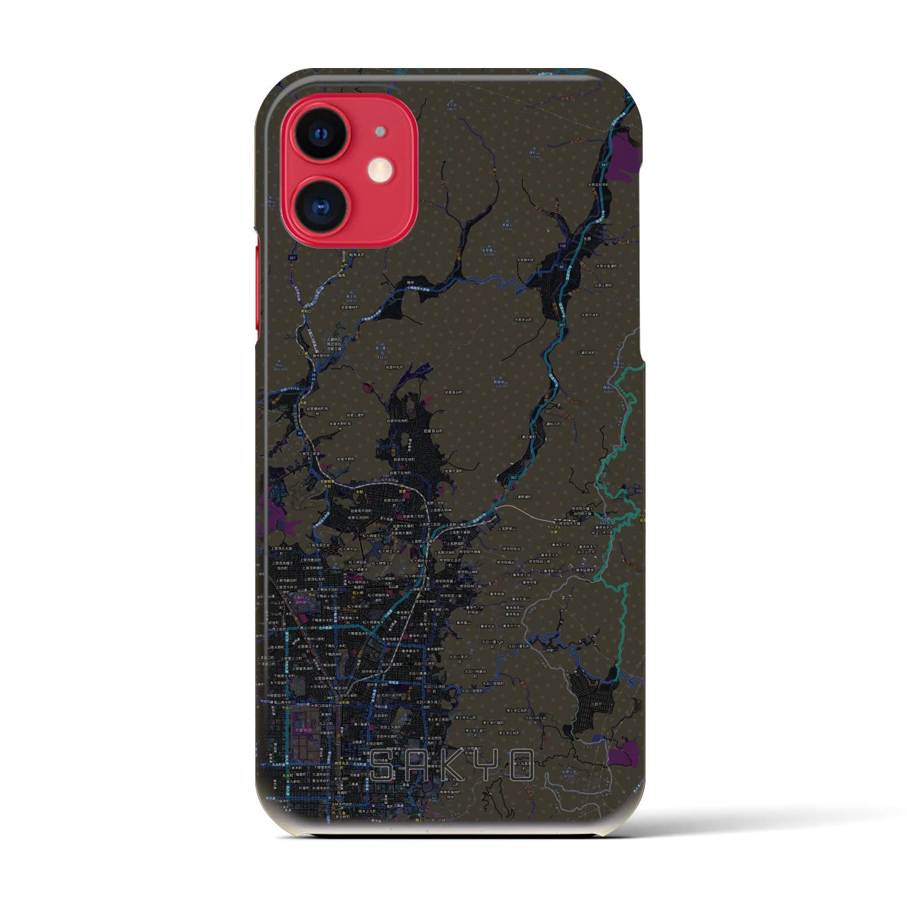 【左京(京都府)】地図柄iPhoneケース(バックカバータイプ)