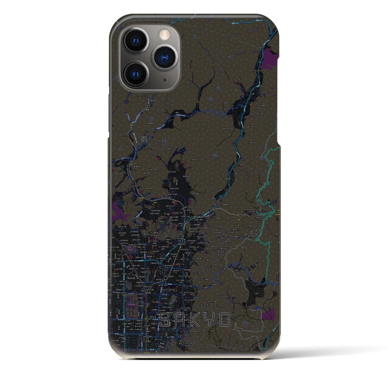【左京(京都府)】地図柄iPhoneケース(バックカバータイプ)