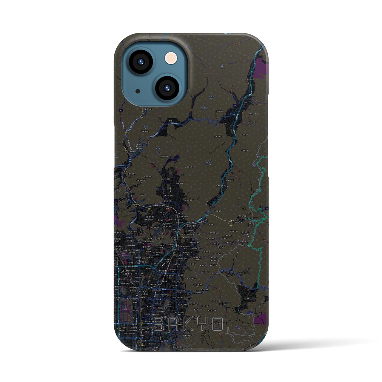 【左京(京都府)】地図柄iPhoneケース(バックカバータイプ)