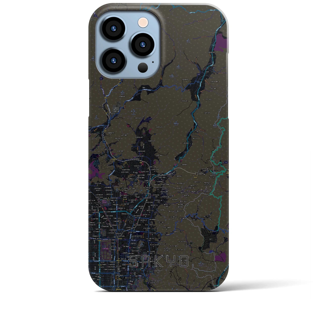 【左京(京都府)】地図柄iPhoneケース(バックカバータイプ)