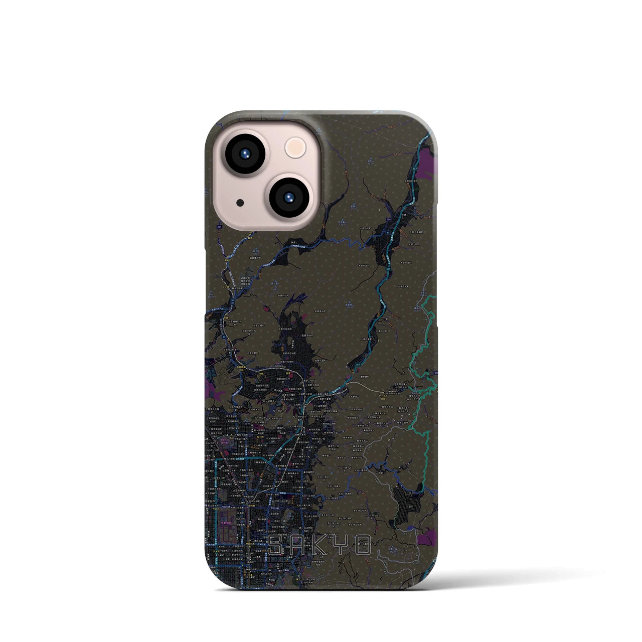 【左京(京都府)】地図柄iPhoneケース(バックカバータイプ)