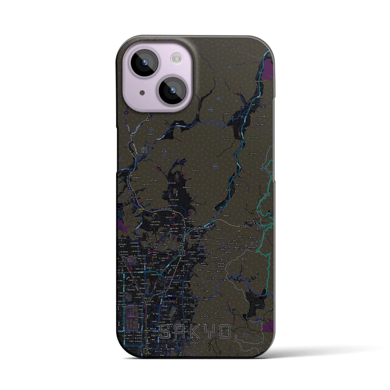 【左京(京都府)】地図柄iPhoneケース(バックカバータイプ)