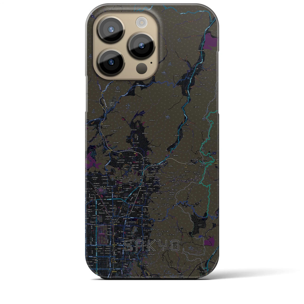 【左京(京都府)】地図柄iPhoneケース(バックカバータイプ)