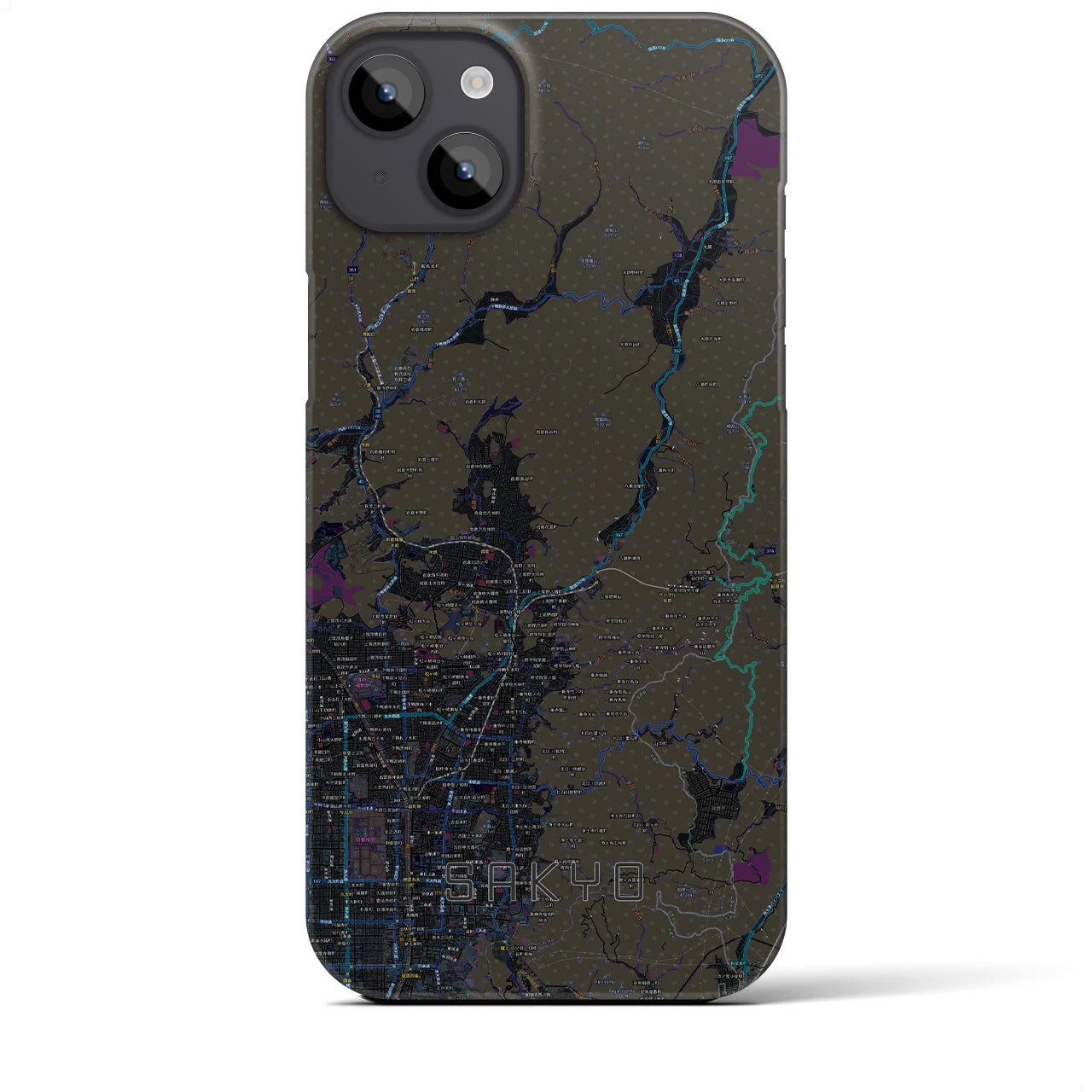 【左京(京都府)】地図柄iPhoneケース(バックカバータイプ)