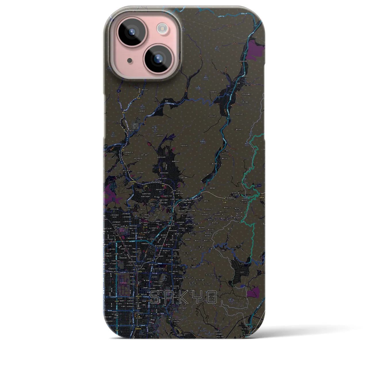 【左京(京都府)】地図柄iPhoneケース(バックカバータイプ)