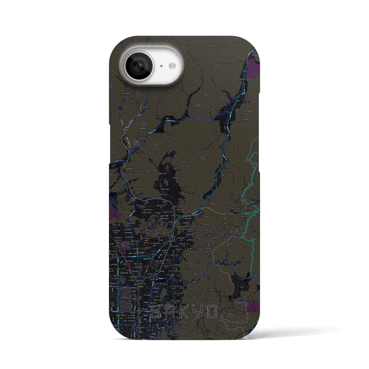 【左京(京都府)】地図柄iPhoneケース(バックカバータイプ)