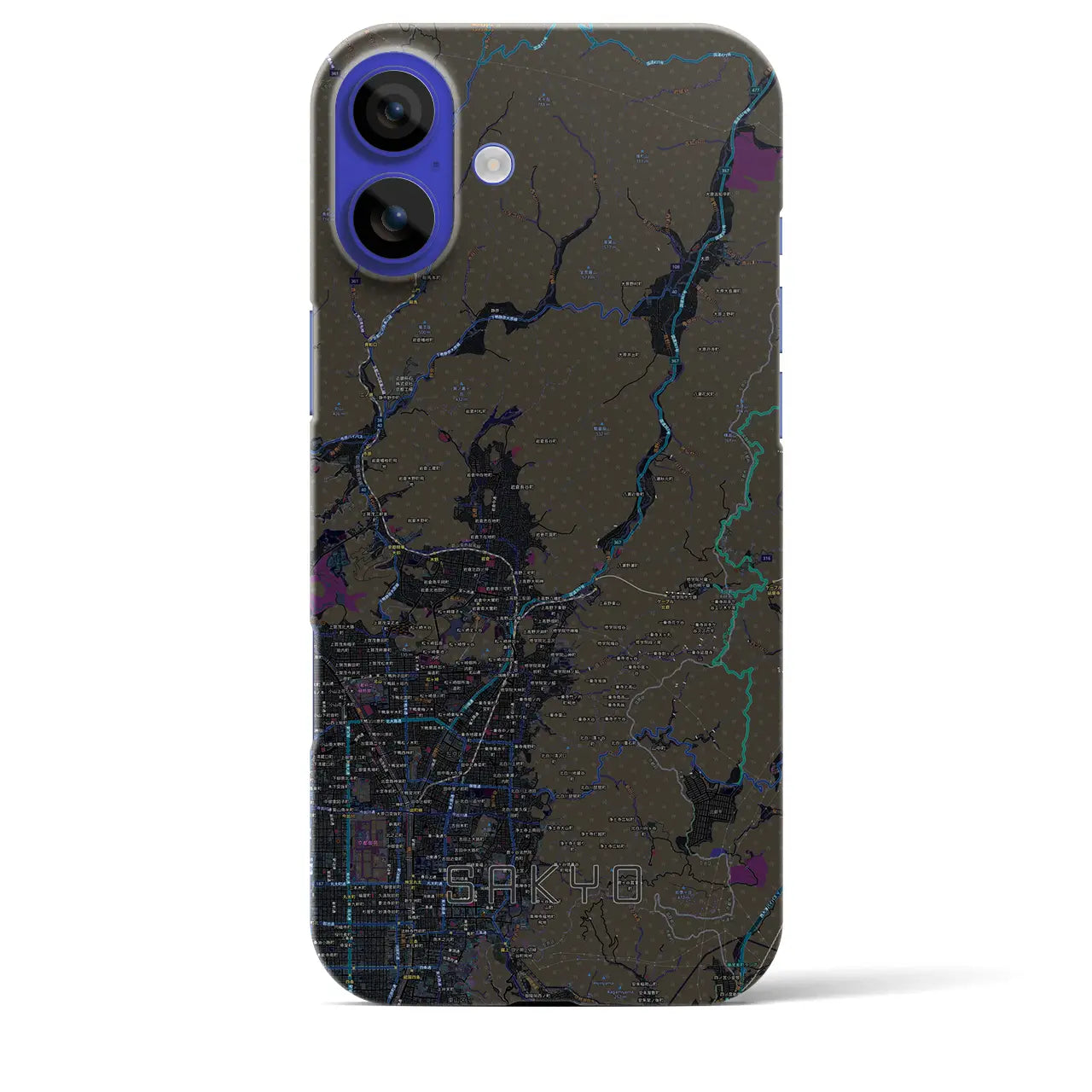 【左京(京都府)】地図柄iPhoneケース(バックカバータイプ)