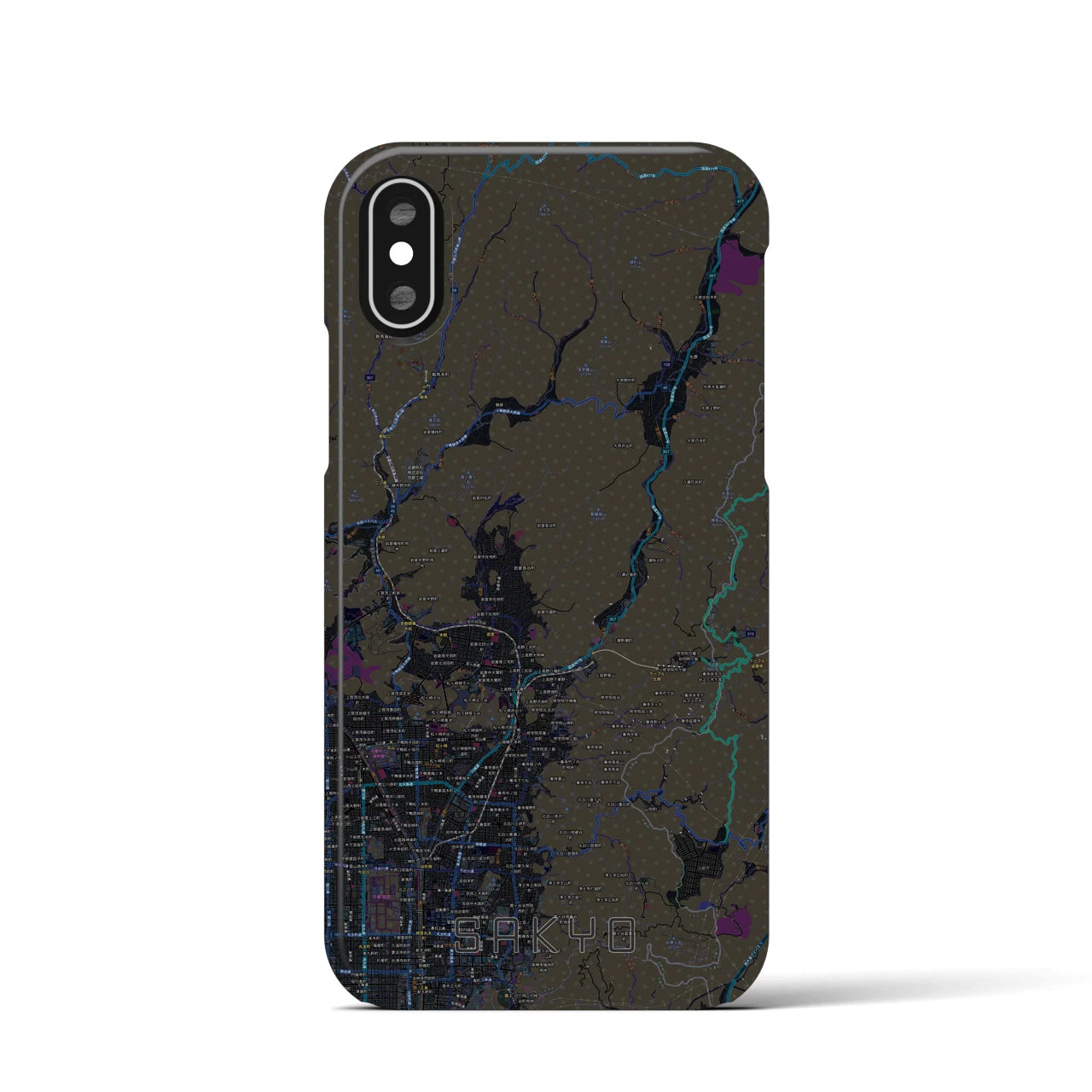 【左京(京都府)】地図柄iPhoneケース(バックカバータイプ)