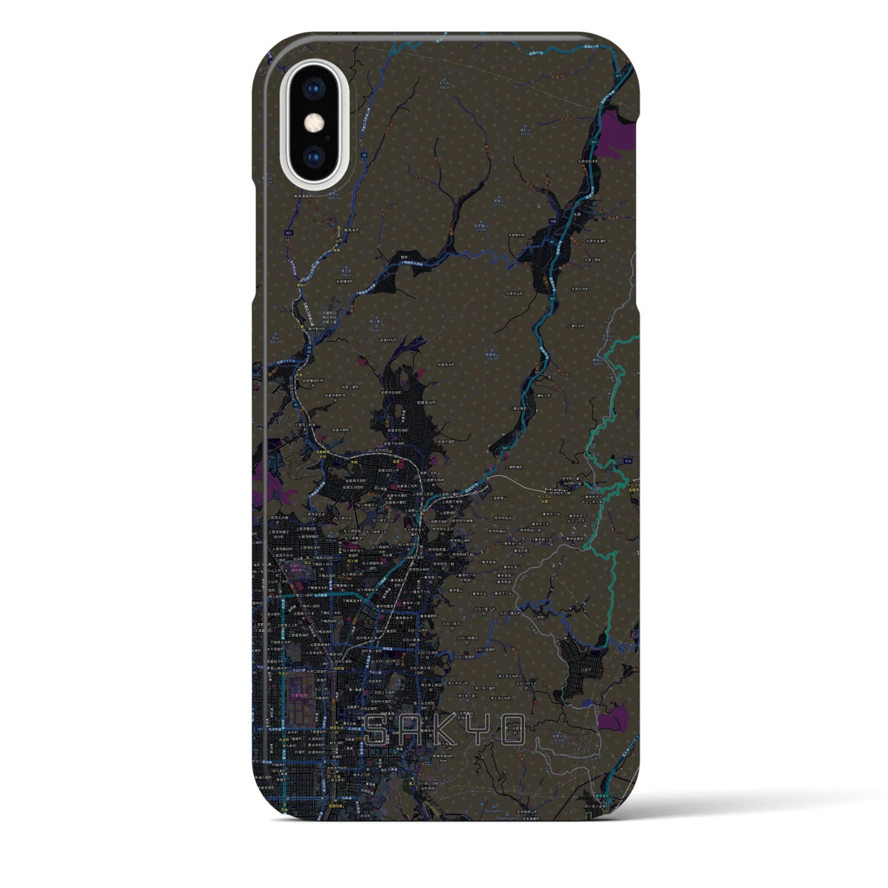 【左京(京都府)】地図柄iPhoneケース(バックカバータイプ)