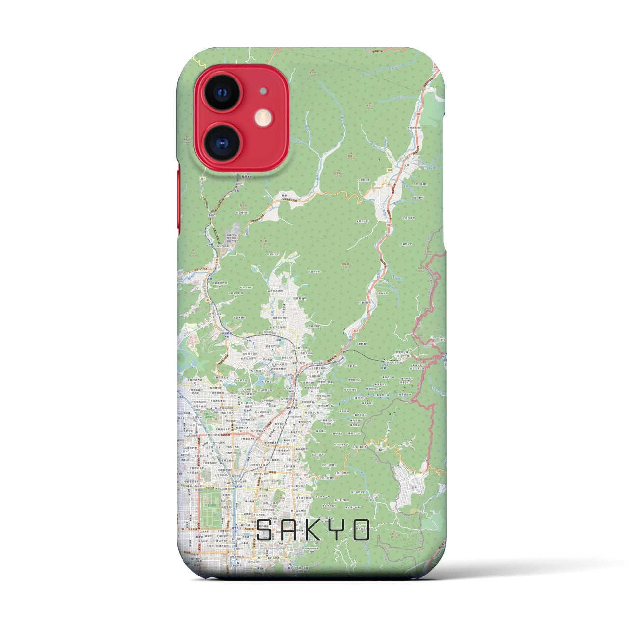 【左京(京都府)】地図柄iPhoneケース(バックカバータイプ)