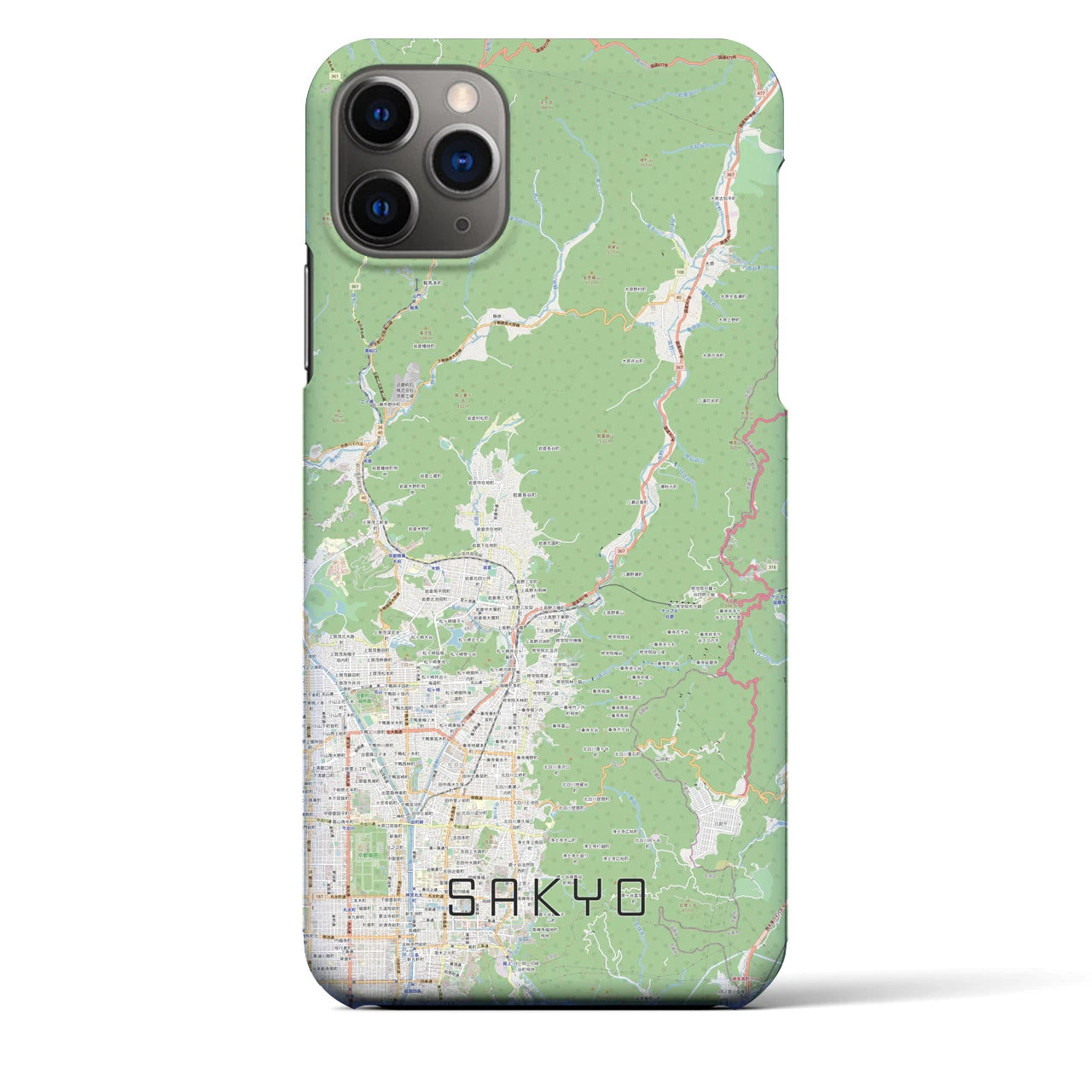 【左京(京都府)】地図柄iPhoneケース(バックカバータイプ)