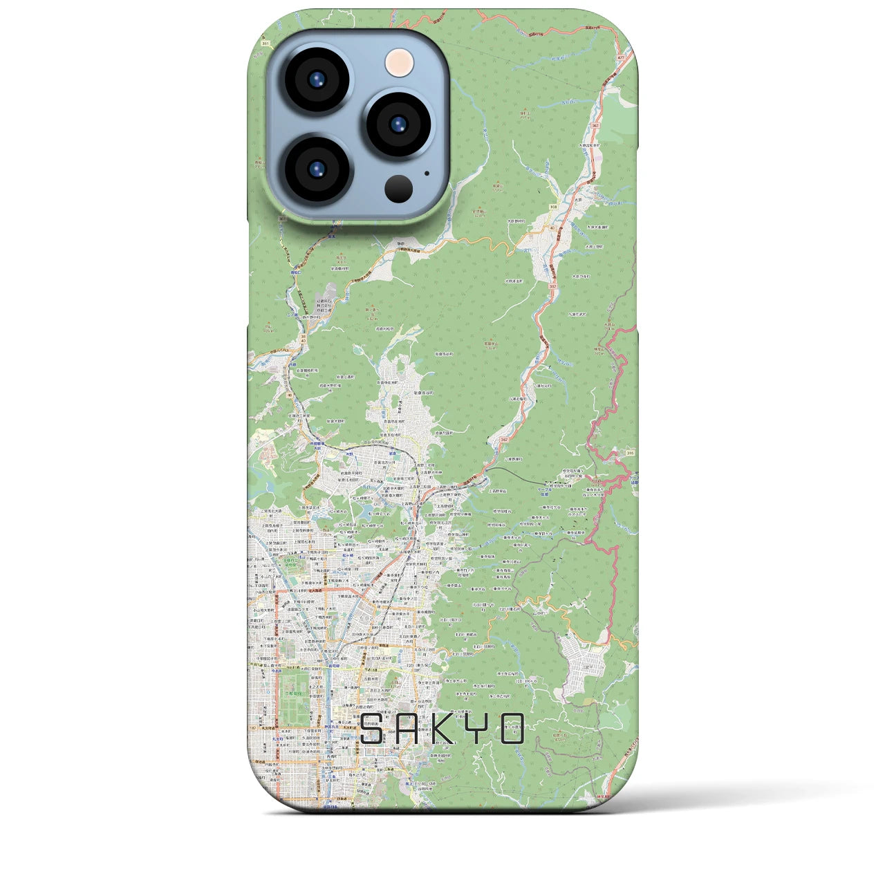 【左京(京都府)】地図柄iPhoneケース(バックカバータイプ)