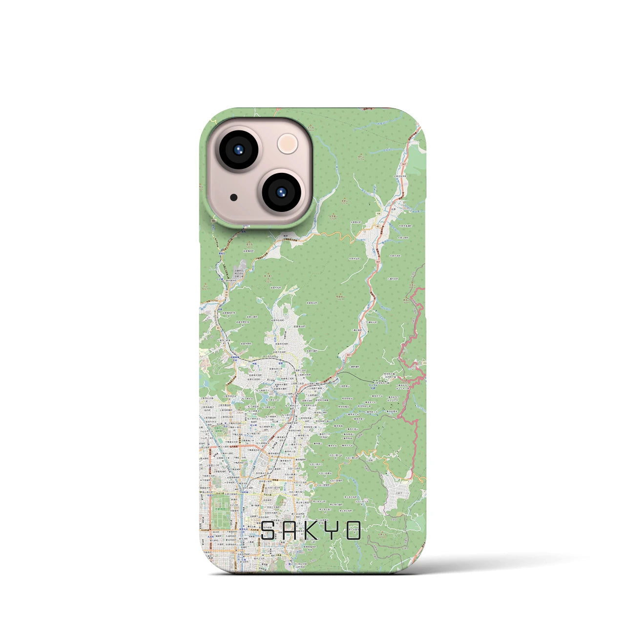 【左京(京都府)】地図柄iPhoneケース(バックカバータイプ)