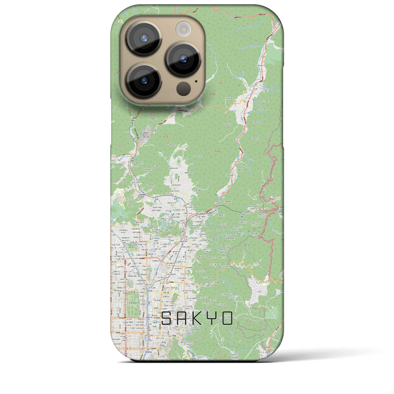 【左京(京都府)】地図柄iPhoneケース(バックカバータイプ)