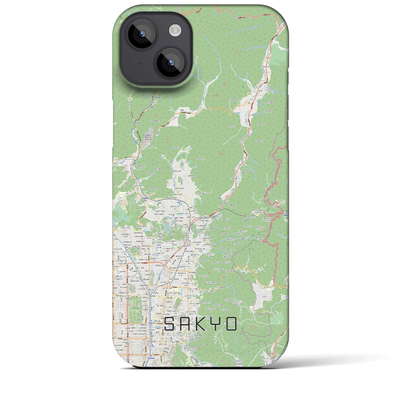 【左京(京都府)】地図柄iPhoneケース(バックカバータイプ)