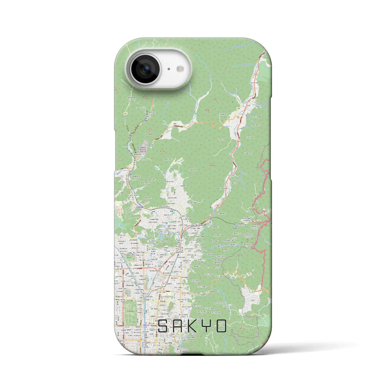 【左京(京都府)】地図柄iPhoneケース(バックカバータイプ)