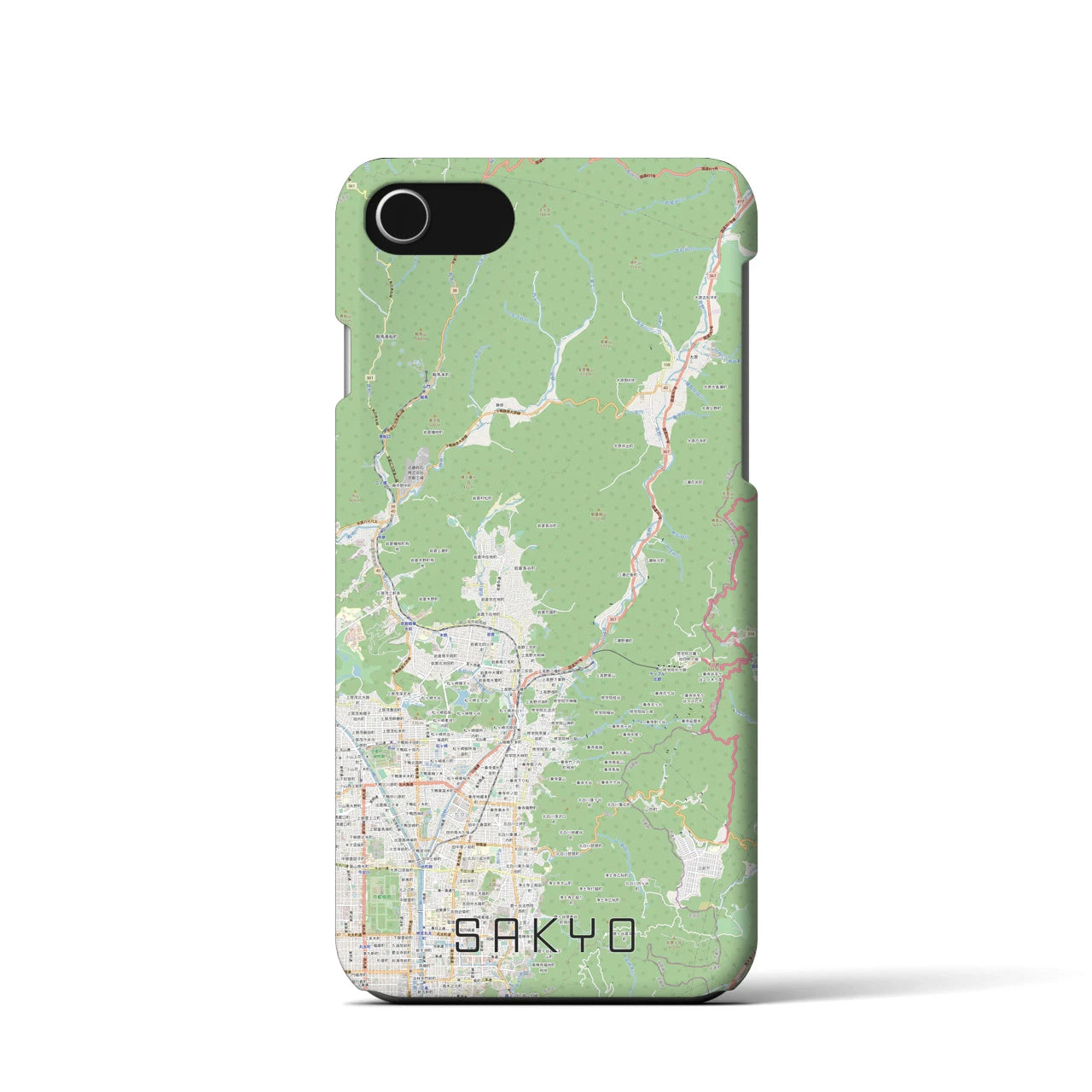 【左京(京都府)】地図柄iPhoneケース(バックカバータイプ)