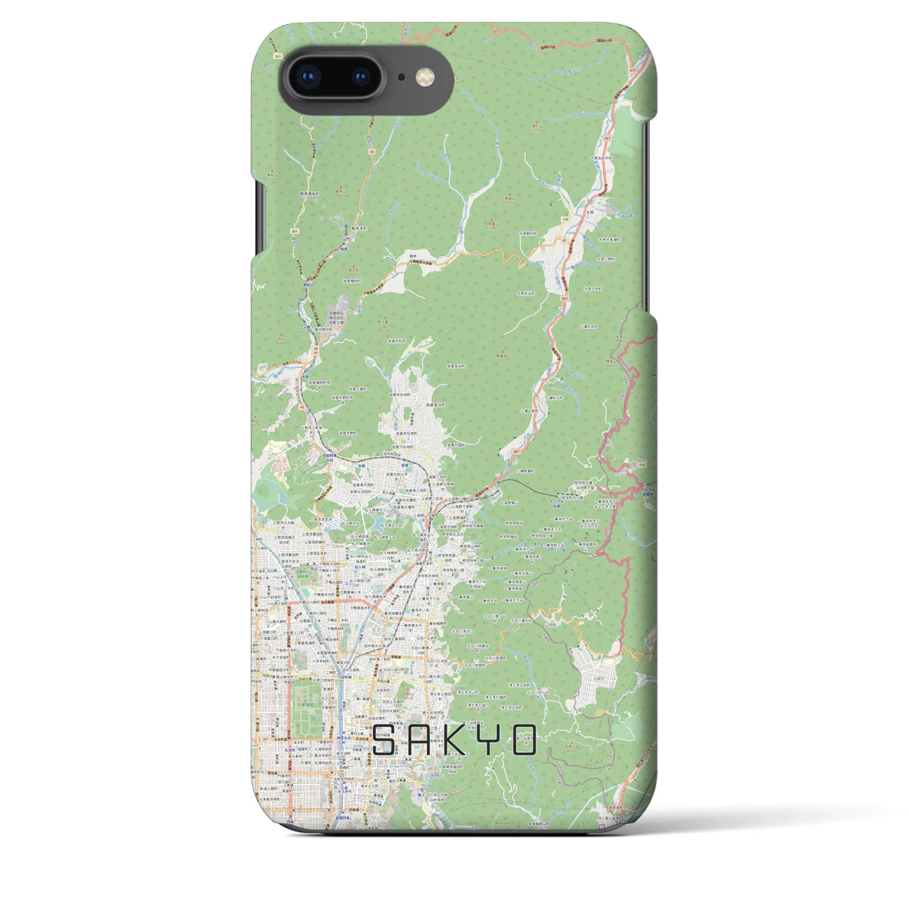 【左京(京都府)】地図柄iPhoneケース(バックカバータイプ)