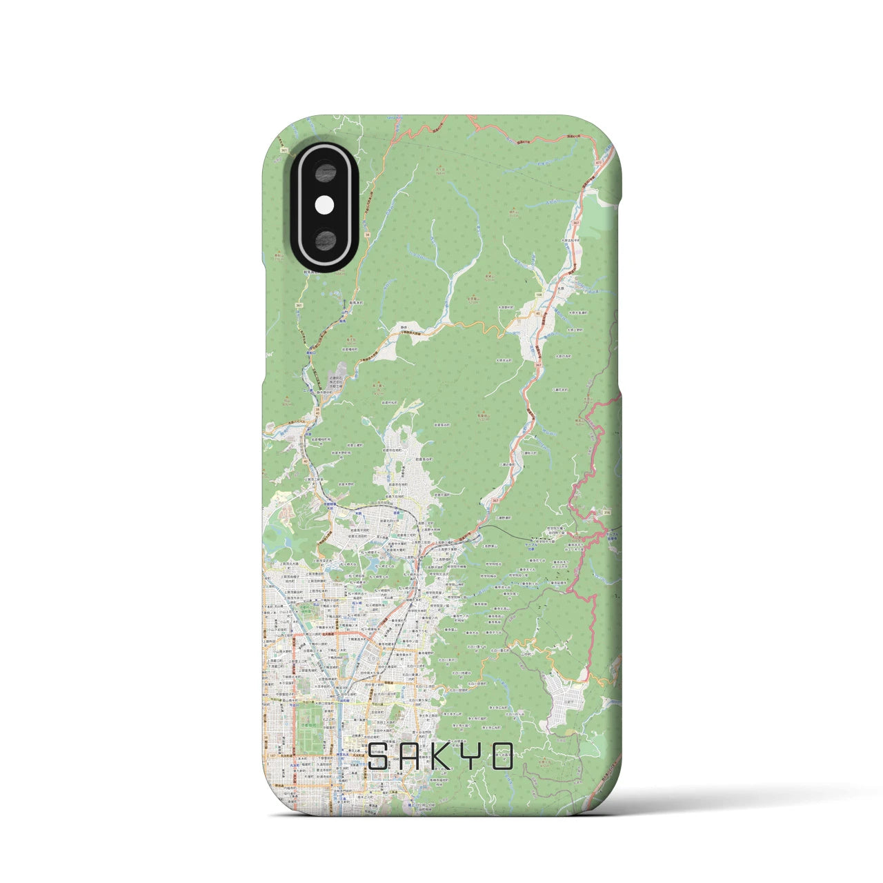【左京(京都府)】地図柄iPhoneケース(バックカバータイプ)