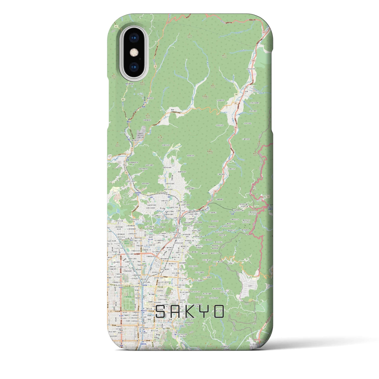 【左京(京都府)】地図柄iPhoneケース(バックカバータイプ)