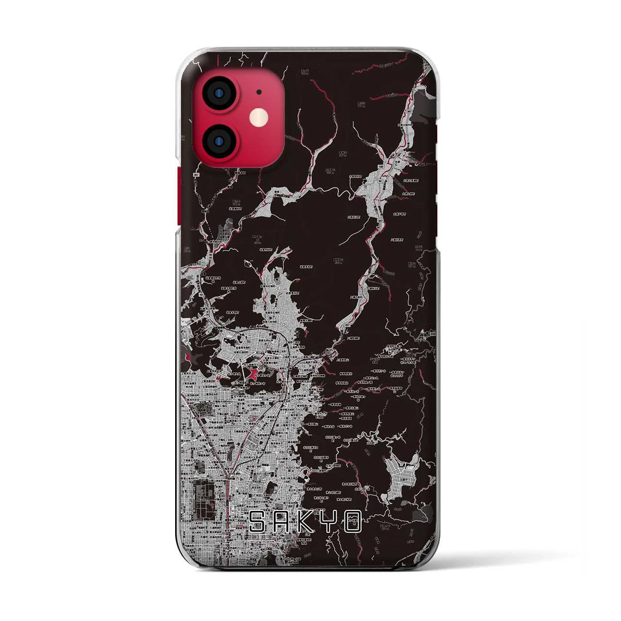 【左京(京都府)】地図柄iPhoneケース(クリアタイプ)