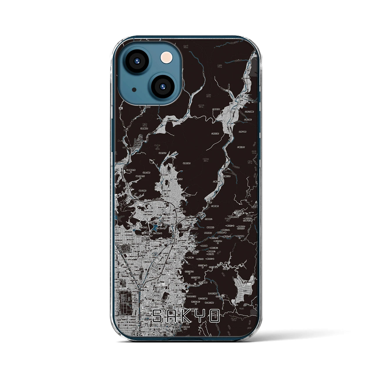 【左京(京都府)】地図柄iPhoneケース(クリアタイプ)