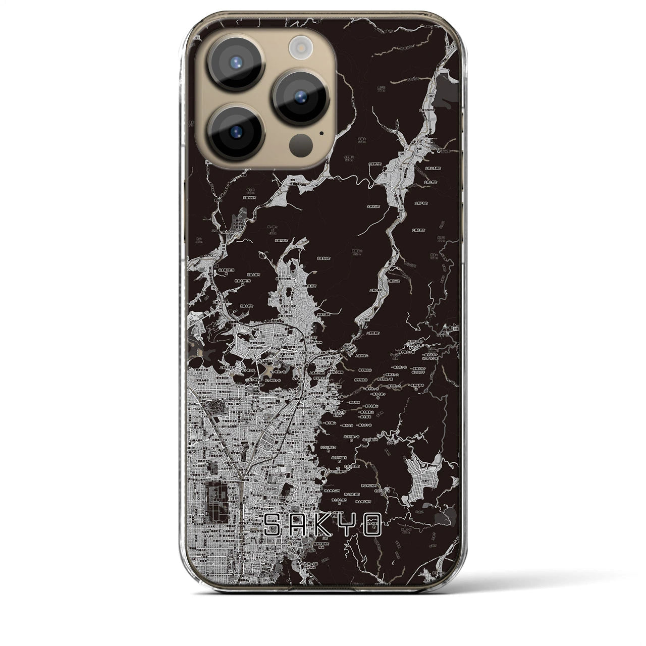 【左京(京都府)】地図柄iPhoneケース(クリアタイプ)